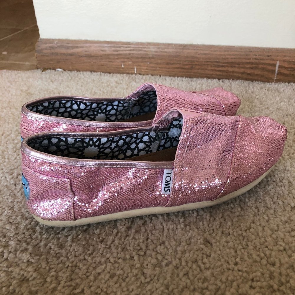 Pink Glitter Toms